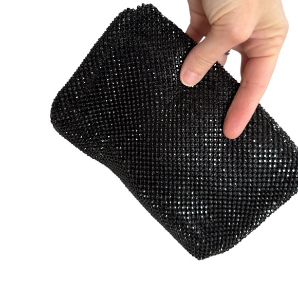 Small black formal clutch black gems with shoulder strap excellent condition - Picture 3 of 7